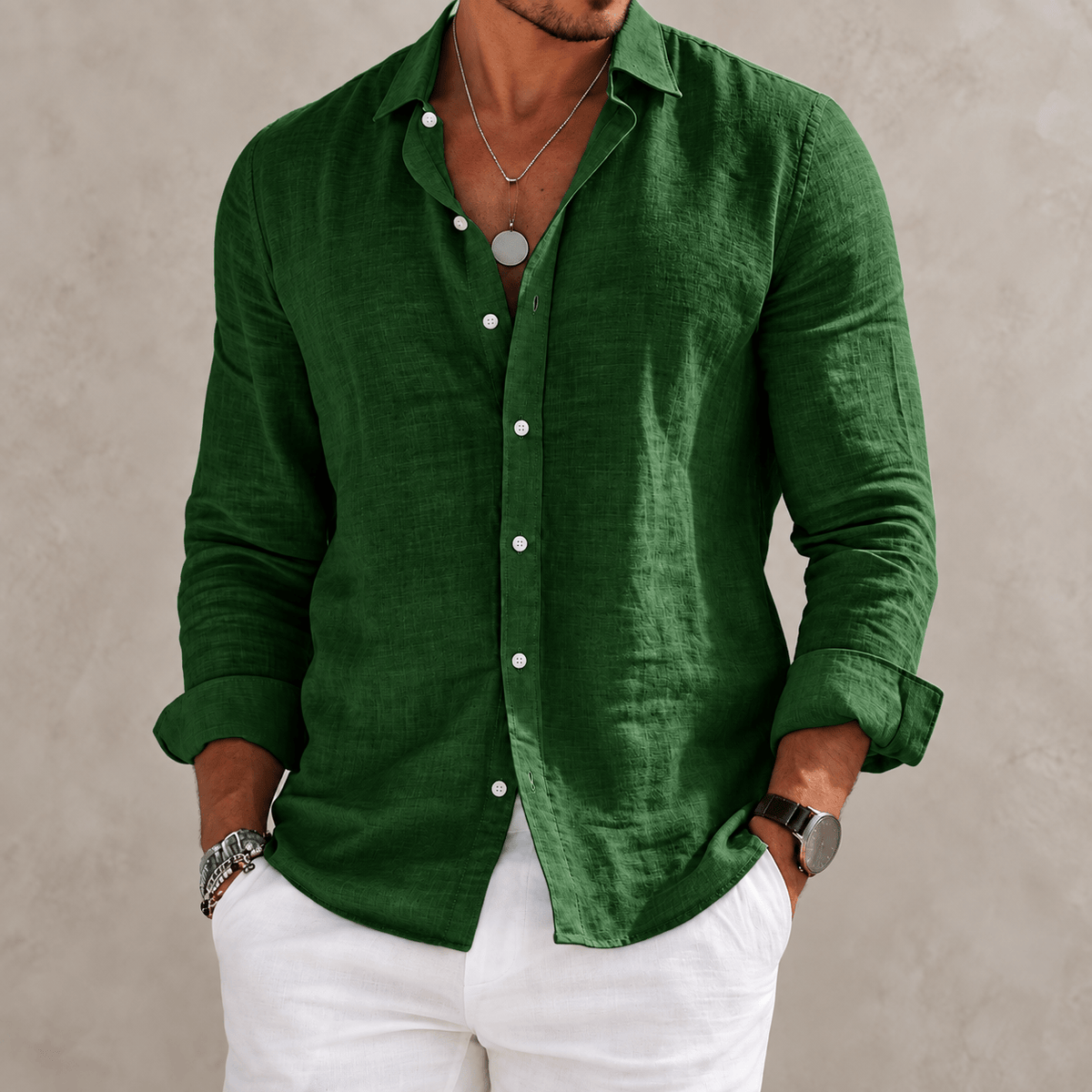 Chemise en coton mélangé coupe relax, vue 10