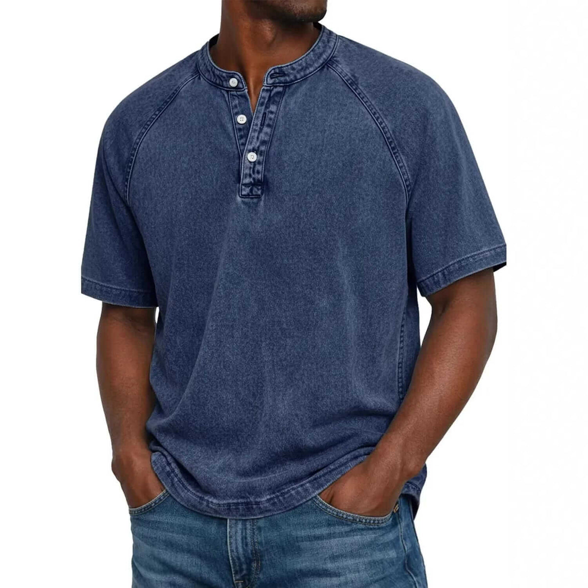 Henley en coton denim vintage, vue 5