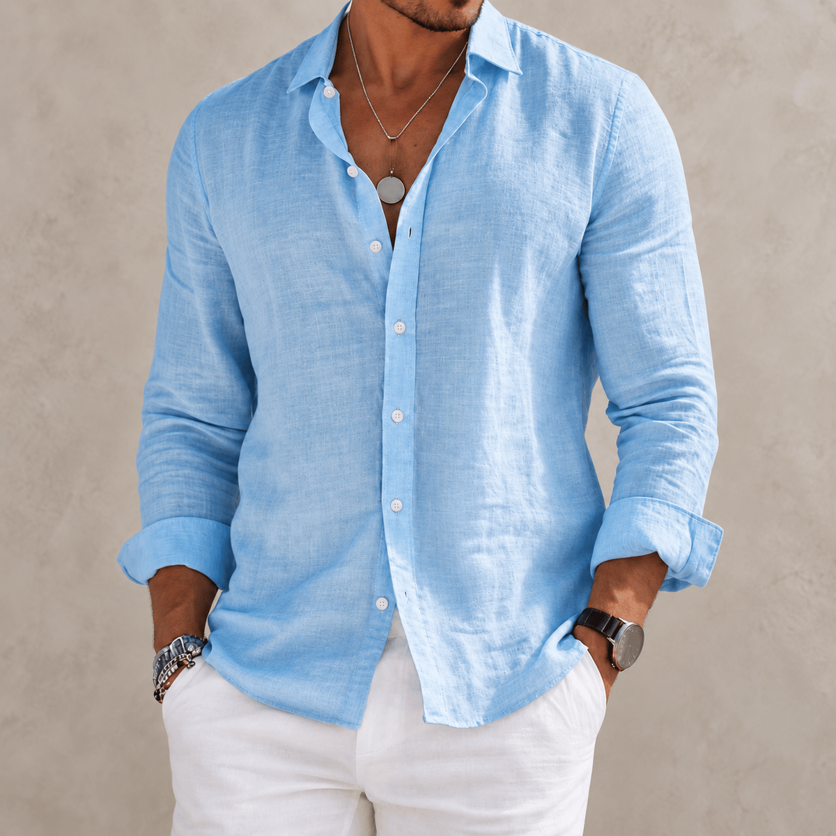 Chemise en coton mélangé coupe relax, vue 4