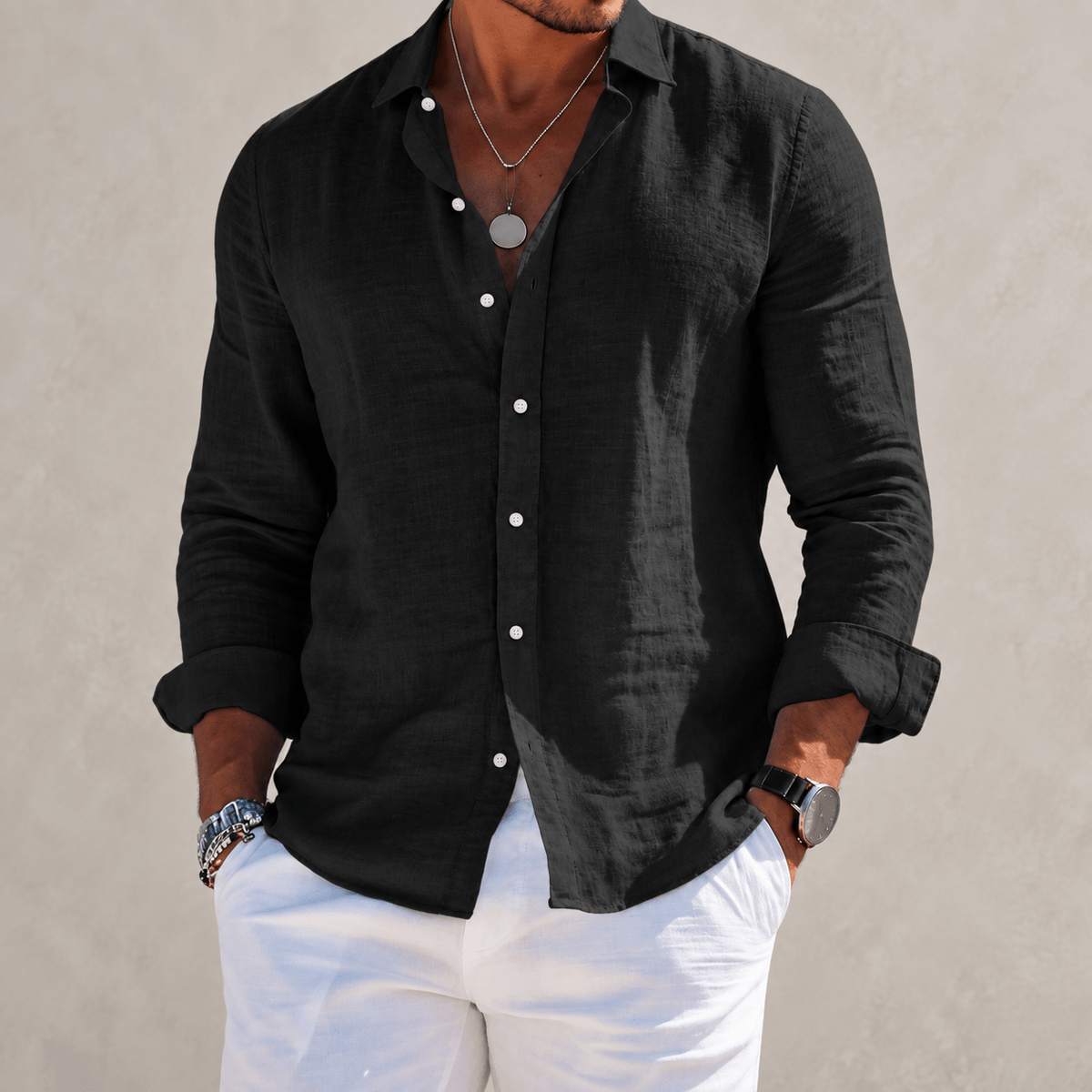 Chemise en coton mélangé coupe relax, vue 5
