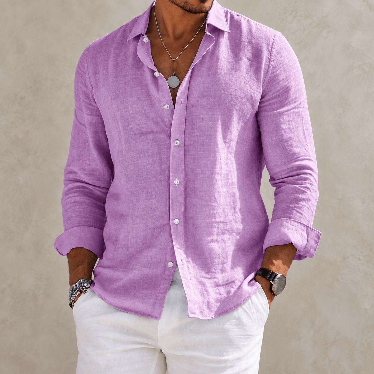 Chemise en coton mélangé coupe relax, vue 7