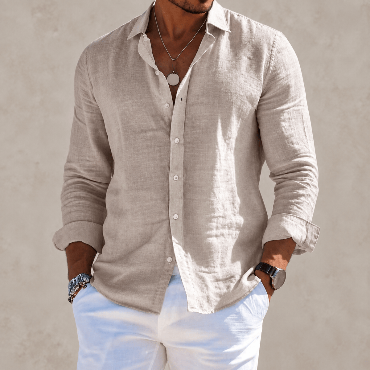 Chemise en coton mélangé coupe relax, vue 8