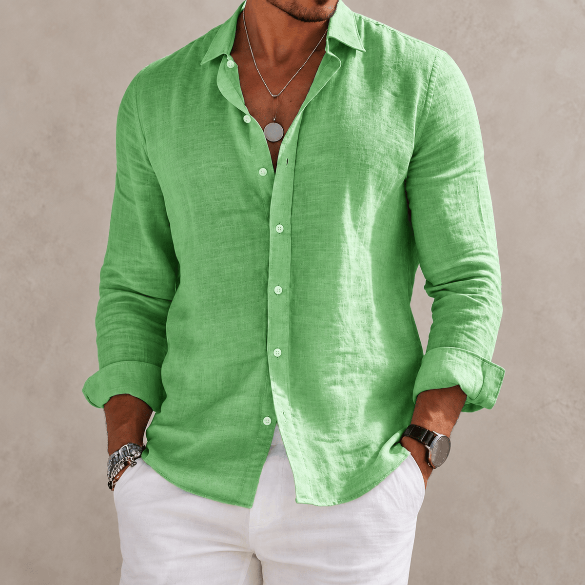 Chemise en coton mélangé coupe relax, vue 9