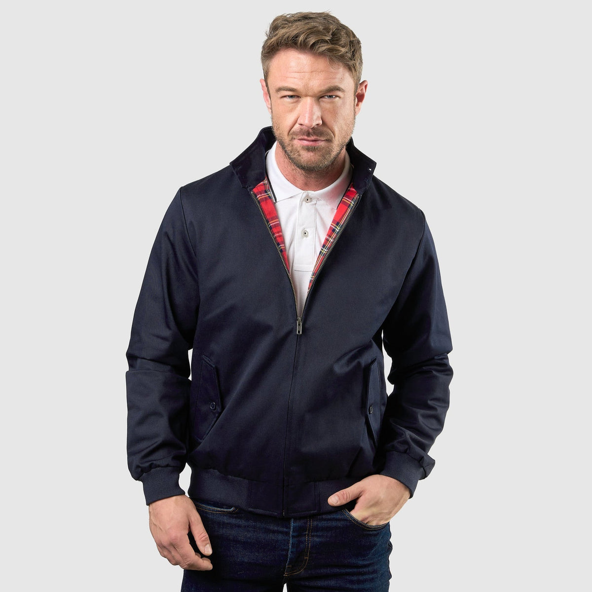 Blouson Harrington Signature Marine, vue 1