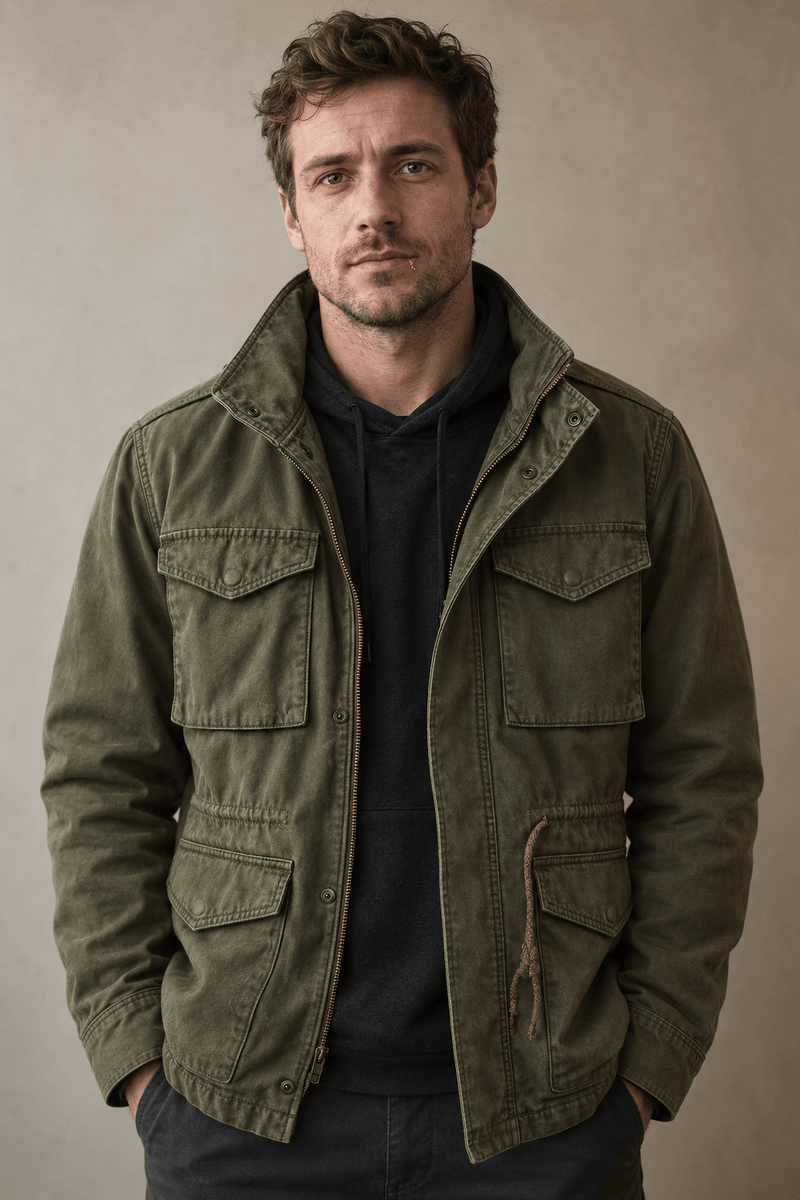 Veste de terrain en toile de coton, vue 1