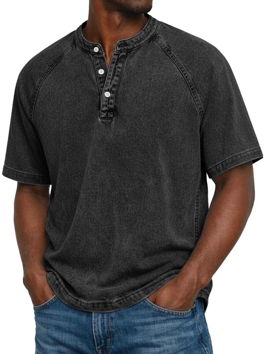 Henley en coton denim vintage, vue 6